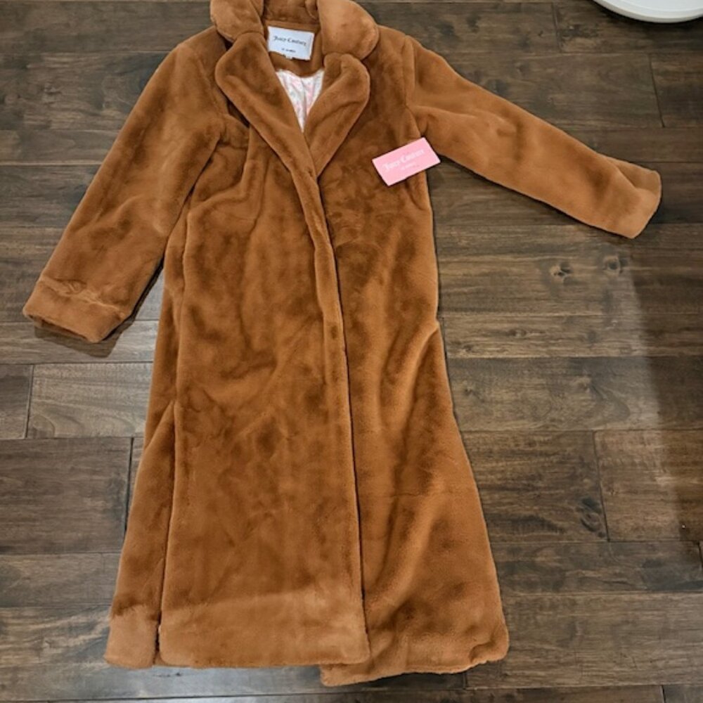 Juicy Couture Teddy Trench Coat in Light Brown/Tan - Size XS - NEW WITH TAGS